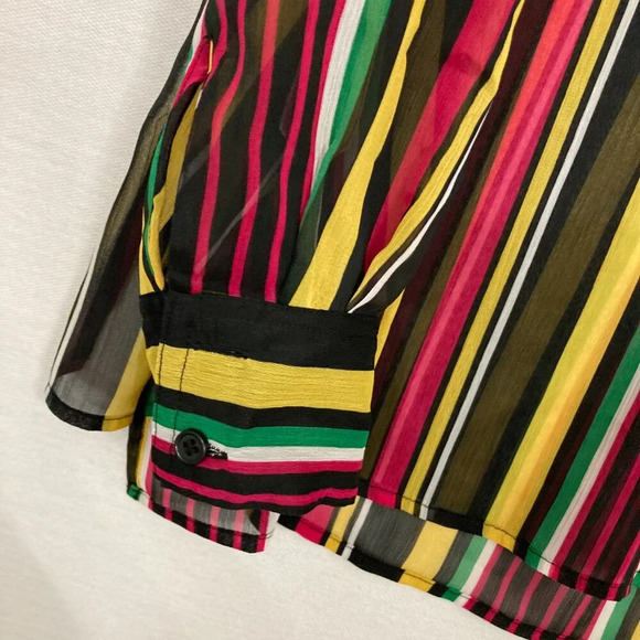 INC International Concepts Colorful Striped Soft Long Sleeve Button Down 1X - Picture 5 of 12